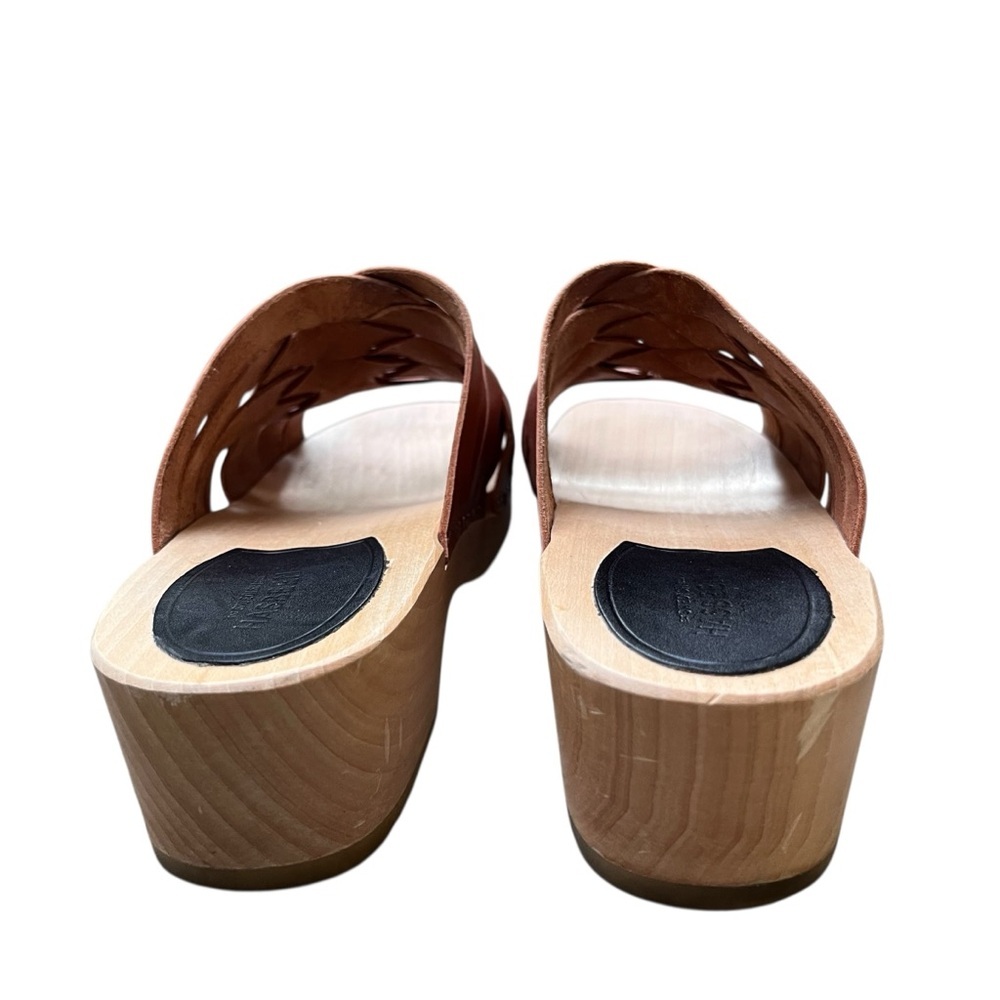 Swedish Hasbeens ‘Britta’ Brown Woven Open Toe Clogs Mules. Size 10 (40) - Picture 5 of 8